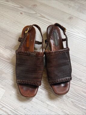 ✨vintage Sesto Meucci woven leather slingback sandal, Size 8